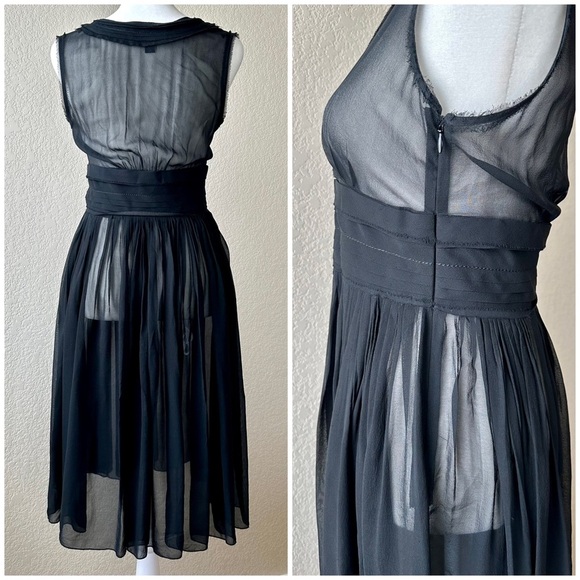 Banana Republic Black Sheer Dress - size 0 - Picture 2 of 4